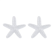 ( White k) personality starfish pendant necklace earrings  Metal wind samll fashion clavicle chain