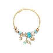 (4  blue)occidental style bangle style bracelet woman pendant openingbracelet