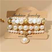 (BZ1797zhenzhu)Bohemia bracelet Pearl elasticity Metal starfish tree Pearl pendant bracelet