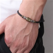 ( Bracelet) Word retro necklace occidental style Metal pendant weave rope necklace man