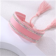 (BZ188 fense) occidental style weave diamond tassel Bohemia bracelet woman