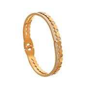 ( Gold)stainless steel bangle occidental style retro woman diamond Metal Waterproof color titanium steelbracelet