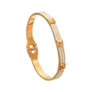 ( Gold)stainless steel bangle occidental style retro woman square Metal all-Purpose color titanium steelbracelet