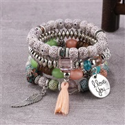 fashion concise wings tassel English multilayer temperament woman bracelet