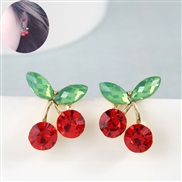 fashion conciseOL leaf cherry personality lady ear stud