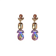 (Coffee )occidental style temperament super color Rhinestone long style earring geometry drop earrings woman