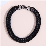 fashion concise stainless steel establishment black Metal chain temperament man bracelet