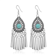 (e61 /6)retro ethnic style all-Purpose earrings  fashion Bohemia tassel ear stud occidental style long style personalit