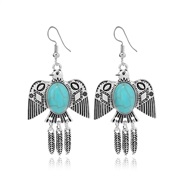 (e61 /9)retro ethnic style all-Purpose earrings  fashion Bohemia tassel ear stud occidental style long style personalit