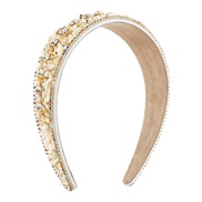 ( Beige)F occidental style retro personality color gravel diamond Headband  width candy colors fashion Headband tempera