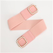 ( Pink) belt woman width Girdle ornament Tightness Pearl sweet Dress fashion all-Purpose black color belt