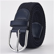 (Length (CM)107Width (CM)3..3)( blue )weave elasticity leisure man belt  Alloy buckle Tightness lady canvas trend belt 