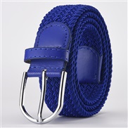 (Length (CM)107Width (CM)3..3)( sapphire blue )weave elasticity leisure man belt  Alloy buckle Tightness lady canvas tr