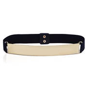 (Gold)cm occidental style Metal mirror belt elasticity Tightness Girdle women ornament belt accessories