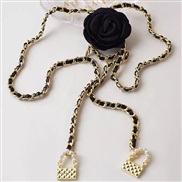 ( tea  black) flower chain accessories woman flowers chain belt ornament Dress high Cowboy chain