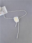 ( tea  white Flower) flower chain accessories woman flowers chain belt ornament Dress high Cowboy chain