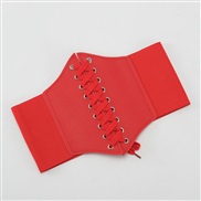 ( red) style belt women dress big brief all-Purpose fashion width Tightness occidental style Girdle