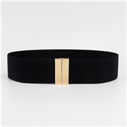 (60-80cm)( black  gold )Tightness belt lady velvet all-Purpose student Dress Korean style elasticity abdomen in beltcm 