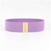 (60-80cm)( purple  gold buckle)Tightness belt lady velvet all-Purpose student Dress Korean style elasticity abdomen in 