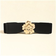 ( black)Girdle fashion all-Purpose elasticity lady flowers ornament big Tightness belt width belt personality