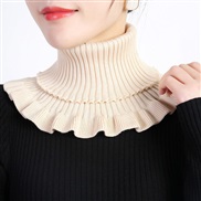 (21-18cm)(  Beige)Autumn and Winter knitting woolen wind warm Collar woman pure color brief all-Purpose high collar det