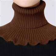 (21-18cm)(  Brown)Autumn and Winter knitting woolen wind warm Collar woman pure color brief all-Purpose high collar det