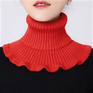 (21-18cm)(   red )Autumn and Winter knitting woolen wind warm Collar woman pure color brief all-Purpose high collar det