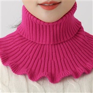 (21-18cm)(  rose Red)Autumn and Winter knitting woolen wind warm Collar woman pure color brief all-Purpose high collar 