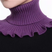 (21-18cm)(  purple )Autumn and Winter knitting woolen wind warm Collar woman pure color brief all-Purpose high collar d