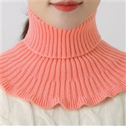 (21-18cm)(  red )Autumn and Winter knitting woolen wind warm Collar woman pure color brief all-Purpose high collar deta