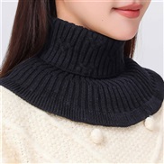 (  black)high quality Autumn and Winter false collar woman all-Purpose knitting Collar sweater high collar warm woolen 