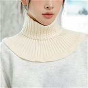 (16*15cm)(  white)Autumn and Winter knitting woolen samll Collar pure color brief all-Purpose warm high collar woman