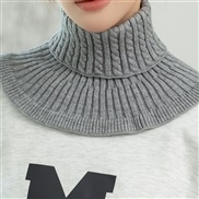 (16*15cm)(  gray)Autumn and Winter knitting woolen samll Collar pure color brief all-Purpose warm high collar woman