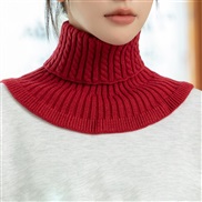 (16*15cm)(  Red wine)Autumn and Winter knitting woolen samll Collar pure color brief all-Purpose warm high collar woman