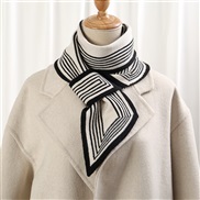 (110*11cm)(DJ    black and white)Korean style Autumn and Winter knitting woolen thick warm short style scarf houndstoot