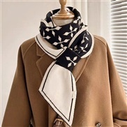 (110*11cm)(QD   )Korean style Autumn and Winter knitting woolen thick warm short style scarf houndstooth all-Purpose hi