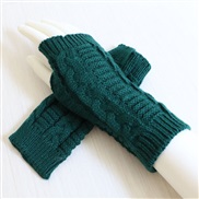 ( Brownish Pink )short style twisted fashion glove Autumn and Winter man woman Korean style knitting woolen half warm