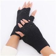 ( black)short style woolen glove Autumn and Winter woman student fashion knitting warm sleeves sleeves