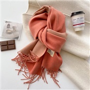 (200*65cm)(   pink)Double surface pure color scarf woman Autumn and Winter thick imitate sheep velvet Collar wind day t