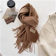 (200*65cm)Double surface pure color scarf woman Autumn and Winter thick imitate sheep velvet Collar wind day tassel sha