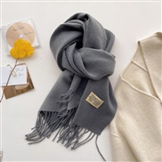 (200*65cm)(  gray )Double surface pure color scarf woman Autumn and Winter thick imitate sheep velvet Collar wind day t