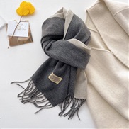 (200*65cm)(  gray )Double surface pure color scarf woman Autumn and Winter thick imitate sheep velvet Collar wind day t