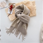 (200*65cm)(  while  gray )Double surface pure color scarf woman Autumn and Winter thick imitate sheep velvet Collar win