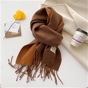 (200*65cm)(  Brown)Double surface pure color scarf woman Autumn and Winter thick imitate sheep velvet Collar wind day t