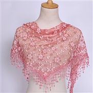 (  red)spring autumn floral lace Korean style triangle head   classic draughty hollow pure color woman triangle