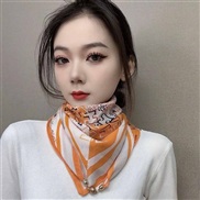 autumn fashion trend lady retro print buckle scarf warm Collar