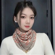 autumn fashion trend lady retro print buckle scarf warm Collar