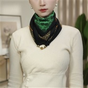 ( leopard print)autumn fashion trend lady retro print buckle scarf warm Collar