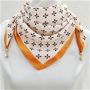 ( Orange)autumn fashion trend lady retro print buckle scarf warm Collar