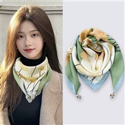 autumn fashion trend lady retro print buckle scarf warm Collar